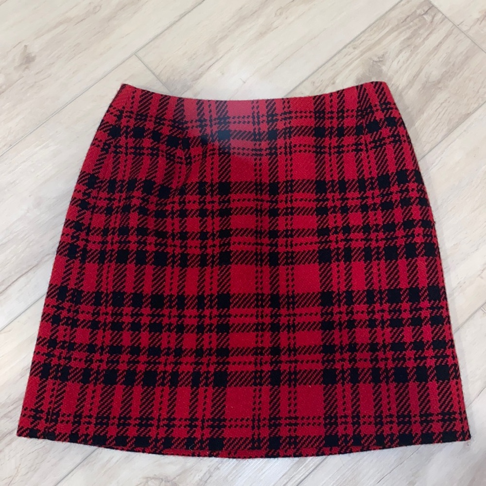 Eddie Bauer plaid wool skirt
